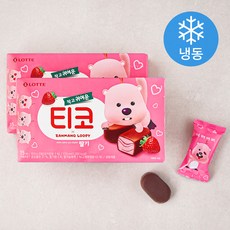 롯데웰푸드 티코 딸기 아이스크림 (냉동), 510ml, 2팩