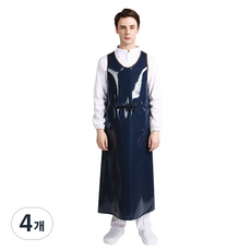 웰프런 양면코팅 방수앞치마 원피스형 특대, 네이비, 4개