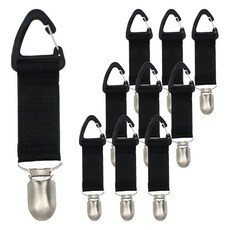 몰투유 휴대용 분실 방지 가방 걸이 집게, 블랙, 10개