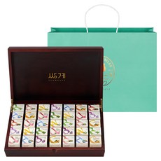 SSANGGYE 方塊木盒 35入 禮盒組, 傳統茶7種 + 提袋, 1套