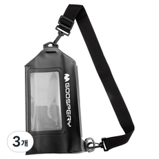 구스페리 다용도 수납 휴대폰 방수 크로스백, 블랙, 3개