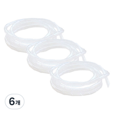 Eltree 螺旋式電線整理器 中型 1.5M, 透明, 6個