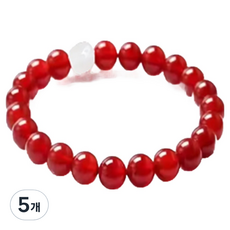 KODACHIEF 玉石手鍊 紅色+白珠 8mm, 5個