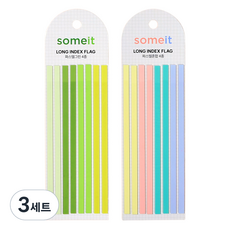 Someit 長版索引螢光標籤 2種組合 粉彩混合 + 粉彩綠, 3套