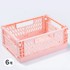 다용도 수납 정리함 폴딩 박스, 핑크, 6개