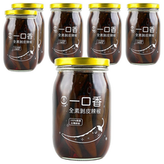 一口香 剝皮辣椒 原味 100%純素 台灣辣椒 花蓮在地小農契作, 450g, 6罐