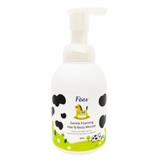 Fees BEBE 嬰兒洗髮沐浴泡泡 香濃牛奶, 400ml, 1瓶