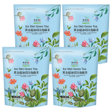 AWAStea 阿華師 三角立體茶包 黃金超油切冷泡綠茶 含玫瑰花瓣 蘋果膳食纖維 80公克, 4g, 20包, 4袋