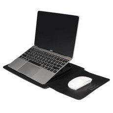 오늘느낌 하이엔드 비건레더 맥북 노트북 케이스 파우치 거치대 패드, 블랙, 1개