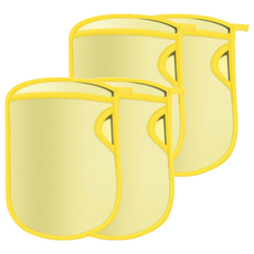 低刺激神奇搓澡手套, 黃色, 4個, 1入