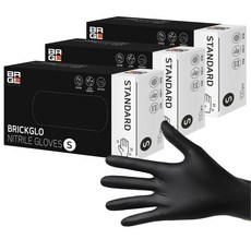 브릭글로 스탠다드 니트릴장갑 100p, 블랙, 소(S), 3개