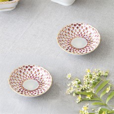 임페리얼포슬린 넷블루스 튤립 잼 소서 10cm 2p 세트, 혼합색상, 1세트