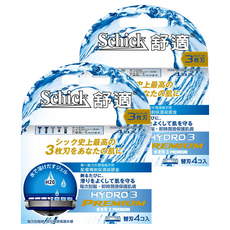 Schick 舒適牌 水次元 三刀片, 保濕凝膠 潤滑 刮鬍刀, 4入, 2組