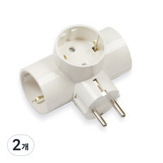 subony 接地T型延長線 16A 3孔, 88mm, 白色, 2個