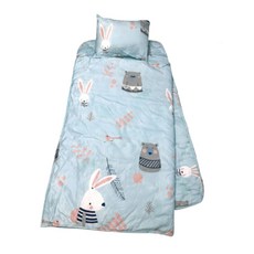 EmBrace 英柏絲 Tencel天絲 兒童三件組 嬰兒午睡必備 - 白兔與熊, 睡墊75 x 135cm + 涼被120 x 150cm + 枕頭45 x 35cm