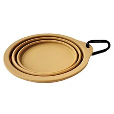 汪事如意 經典矽膠摺疊碗, 棕色, 1個