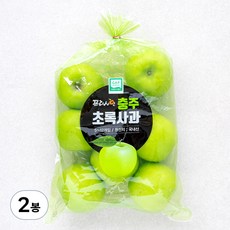프레샤인 GAP인증 충주 초록사과 중과, 1.5kg(7~8입), 2봉