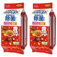 LEC ANPANMAN 麵包超人 日製抗菌濕紙巾 隨身包, 2包, 2袋, 25張