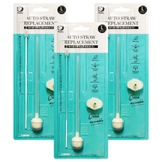 Simba 小獅王辛巴 專利蝶型標準自動吸管組 長 L 14.5cm, 透明, 3組