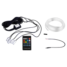 VISANG 汽車LED氛圍情境燈 4p + 光纖 6m 套組, 混合顏色, 1套