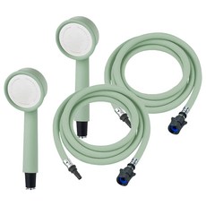 馬卡龍一鍵式蓮蓬頭+淋浴軟管1.5m組, 2組, 薄荷綠