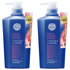 芙夏妮 水水亮澤洗髮乳 清透型, 海洋進化保濕因子 深度修護受損髮, 550ml, 2瓶
