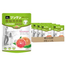 朝日田野 酵素洗衣精 補充包 柚子, 1.8L, 8包