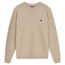 BEVERLY HILLS POLO CLUB 比佛利保羅 男女通用Essential柔軟毛衣插肩袖刺繡Logo圓領長袖針織衫 CPN7T85