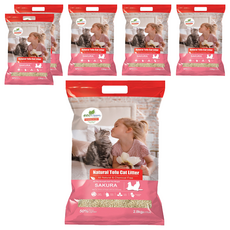 ECO Clean 天然草本輕質型豆腐貓砂, 2.8kg, 6包, 櫻花