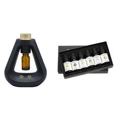 Beauty life 三角香薰機 + 精油 精油噴霧器/精油擴香/精油機/自動噴香機/智能香薰機/擴香儀/香氛機, 黑色, F01