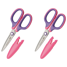 0919C 滑利剪‧省力兒童剪刀135mm 紫粉 /支, 2入
