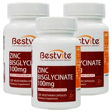 Bestvite 高效能鋅膠囊 甘胺酸螯合鋅 100mg 含HVP螯合銅 素食膠囊, 120顆, 3罐