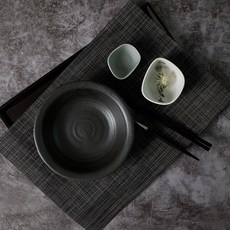 ROSLYN Yishin 融合餐具 黑麵碗 21cm, 黑色, 1個