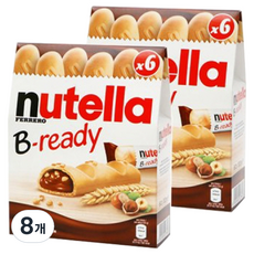 nutella 能多益 榛果可可威化棒 6條入, 132g, 8盒