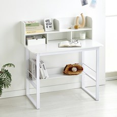 코멧 올 화이트 멀티 사각 선반형 철제책상 1000