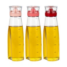 Kitensil Sinoglass Valentine Bespoke 矽膠S型蓋油瓶 玫瑰粉 + 珊瑚色 + 酒紅色組合, 1套, 500ml