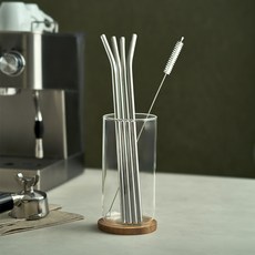 에스테반호프 스텐 스트로우 커브형 30cm 4p + 세척솔 세트, 1세트