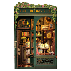 Daehotoys 貓頭鷹書店袖珍屋DIY套組, 1個, 混合色