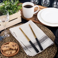 Bloom at home 拼色筷子, 黑色 金色, 2雙, 單品