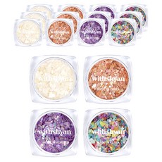 위드샨 프리미엄 자개 네일 글리터 4종 세트, 01 진주알, 04 노을, 11 제비꽃, 15 색동저고리, 4개