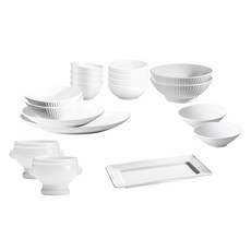 필리빗 플리세 그릇 세트 19p, 화이트, 9종, 1세트