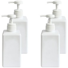 뉴앤룩 사각 리필용기 디스펜서 일반형 450ml, 02 화이트, 4개