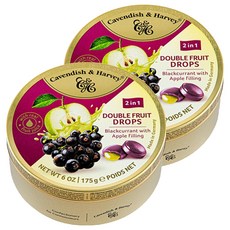 Cavendish & Harvey 卡恩迪許 蘋果夾心黑醋栗風味糖, 2盒, 175g