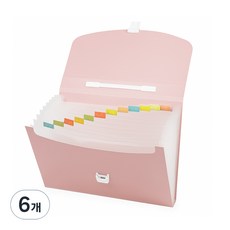 모더너리 아코디언 인덱스 파일 A4 13칸, 연핑크, 6개