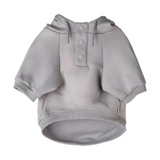 SPUTNIK刺繡帽T FM 寵物帽T 舒適透氣 時尚有型, Gray, 1件