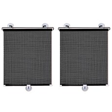 小麥購物 自動伸縮遮陽簾 G281 125 x 45cm 231g, 黑色, 2個