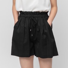 CARET 女款亞麻綁帶休閒短褲