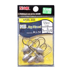 MR.BEE 鉛頭鉤 1/4oz MJ-50 (5個裝) - 釣魚必備 泳姿自然 誘魚效果佳, #1/0, 5支, 1包