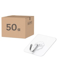透明掛勾 Set 50個, 尺寸7*7cm/5.7cm*5.7cm, PC+不鏽鋼材質, Y089, 1組