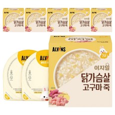 엘빈즈 이지밀 실온 중기 7 10개월 이유식, 닭가슴살고구마, 220g, 6개